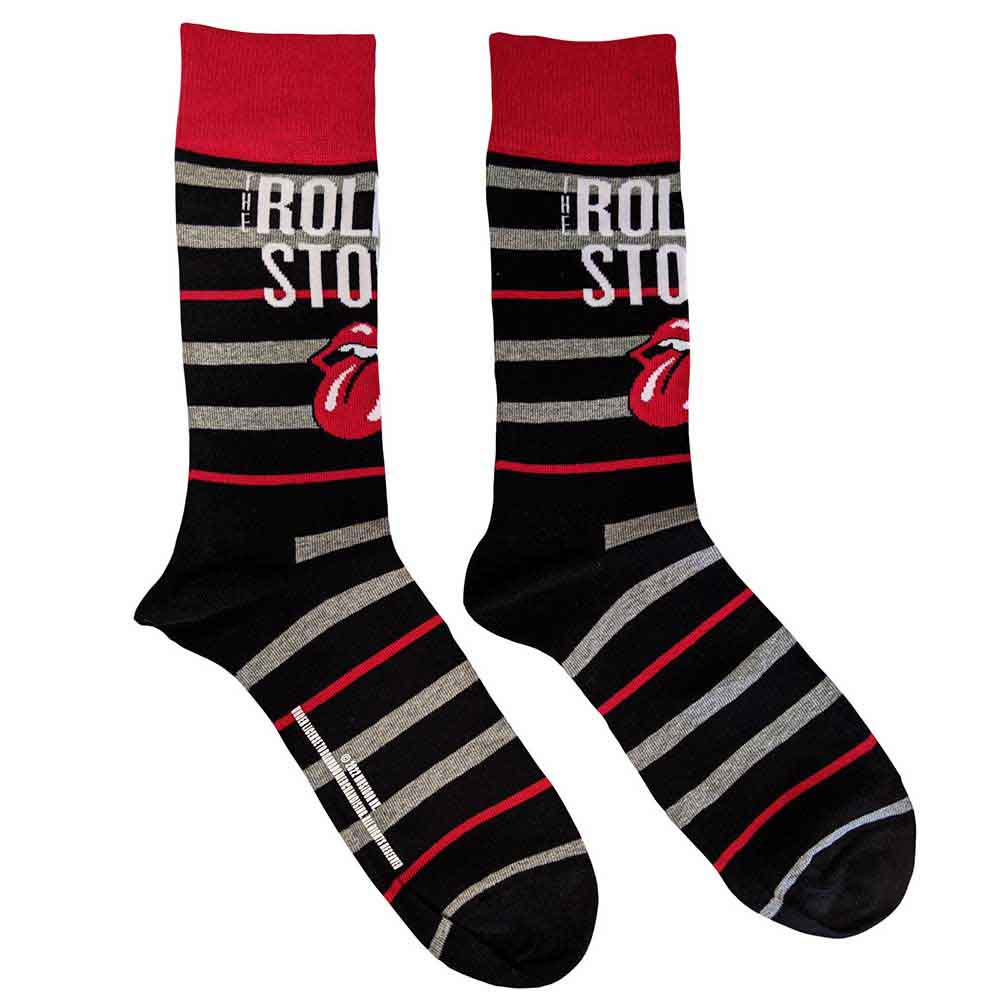 Rolling Stones logo and tongue design on unisex ankle socks, size UK 7-11.