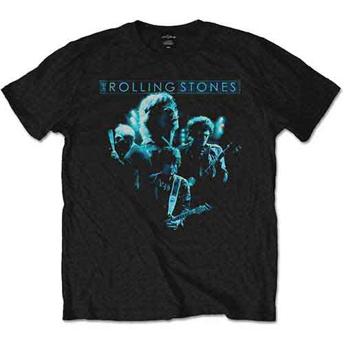 Black t-shirt with glowing Rolling Stones band logo, size XX-Large.
