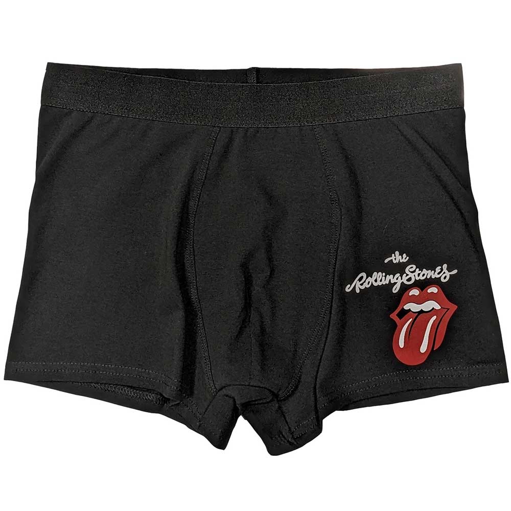 Rolling Stones boxers, medium size, with iconic red tongue and lips logo.