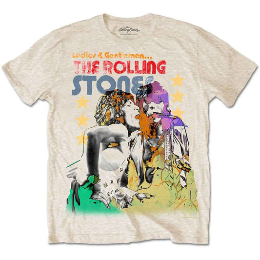 Rolling Stones t-shirt, watercolour painting of Mick Jagger and Keith Richards.