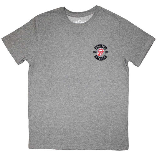 Black unisex t-shirt featuring The Rolling Stones 1978 Mini Tour logo on the front.