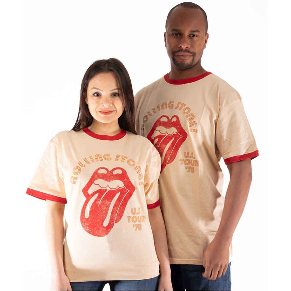 Rolling Stones tour t-shirt, 1978, unisex ringer style, size X-Large.