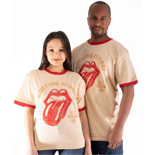 Rolling Stones tour t-shirt, 1978, unisex ringer style, size X-Large.