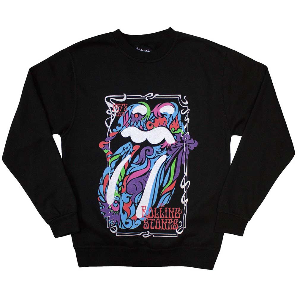 Rolling Stones sweatshirt, XX-Large, with colourful swirling pattern design.
