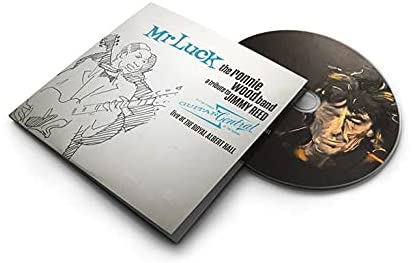 "CD cover with sketch of man playing guitar and 'Mr. Luck' title."