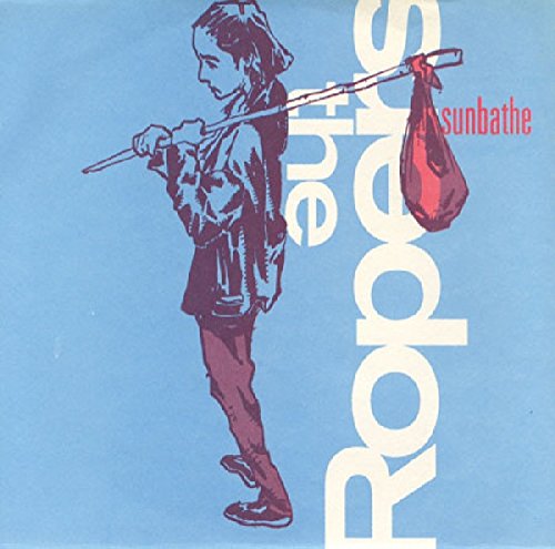 Blue vinyl record cover with illustration of a person carrying a bag on a stick.