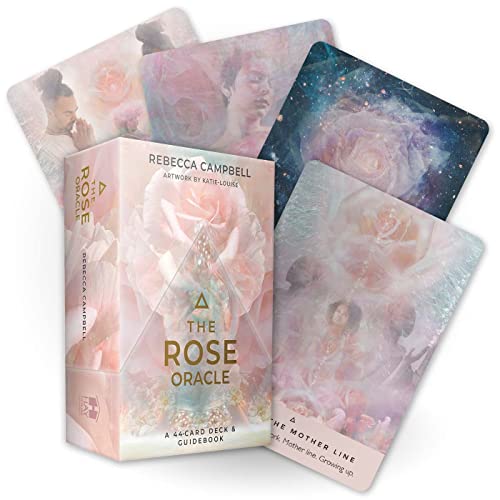 Rose Oracle card deck and box with floral and figure artwork.