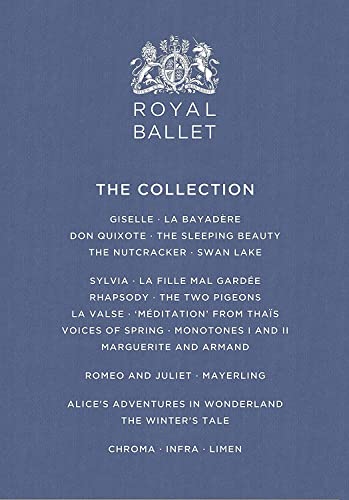 Blue cover with white Royal Ballet logo and a list of ballet titles.
