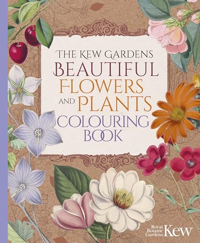 Book cover featuring botanical illustrations of various flowers and cherries on a brown background.