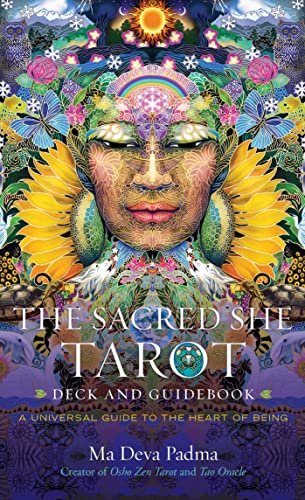 Colorful, intricate illustration of a woman's face surrounded by sunflowers, butterflies, and nature motifs.