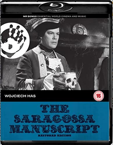 Blu-ray cover for "The Saragossa Manuscript" featuring a man in 18th-century attire.