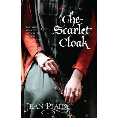 Book cover for "The Scarlet Cloak" featuring a hand holding rosary beads.