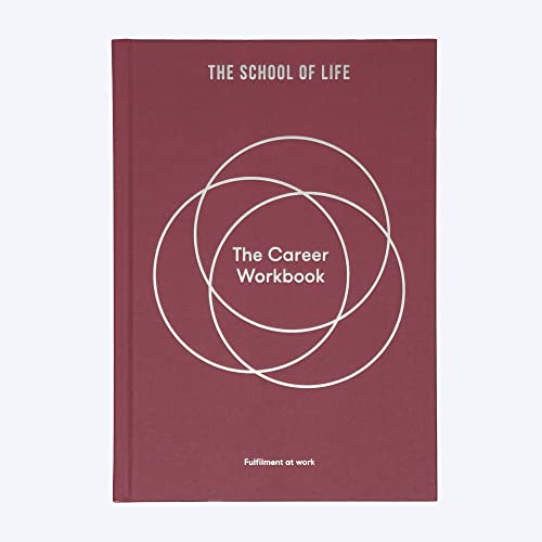 Red workbook cover with white circles and text: "The Career Workbook".