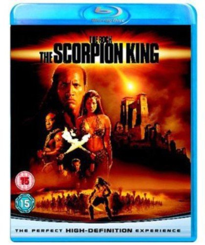The Scorpion King" Blu-ray cover featuring Dwayne "The Rock" Johnson and a fortress.