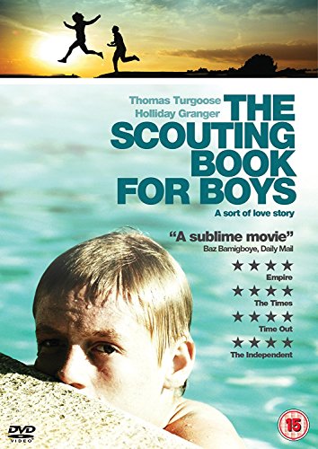 DVD cover for "The Scouting Book For Boys" featuring a boy and landscape.