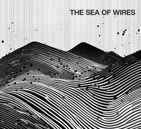 CD cover with abstract black and white line art of mountains.
