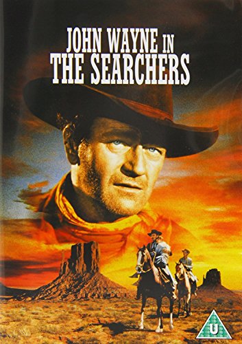 DVD cover for "The Searchers" featuring John Wayne in a cowboy hat.