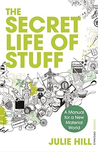 Book cover with green title and detailed black-and-white illustration of various objects.
