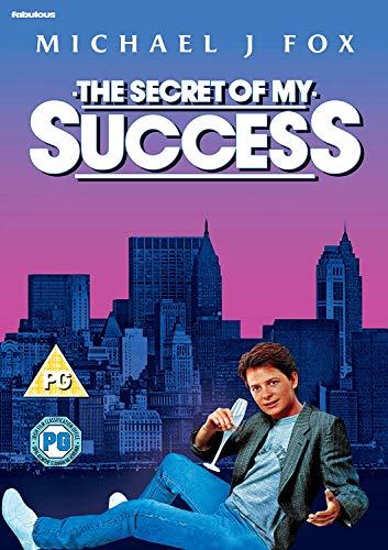 DVD cover for The Secret of My Success featuring Michael J. Fox against city skyline.