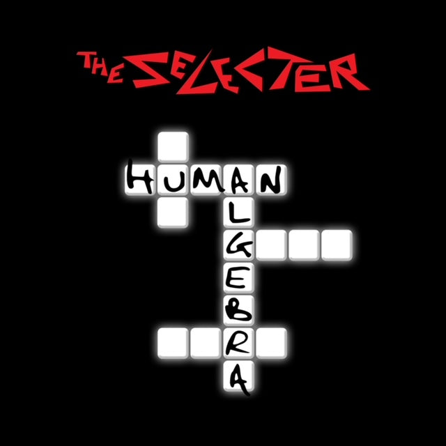 Album cover for "The Selecter - Human Algebra" with crossword puzzle design on black background.