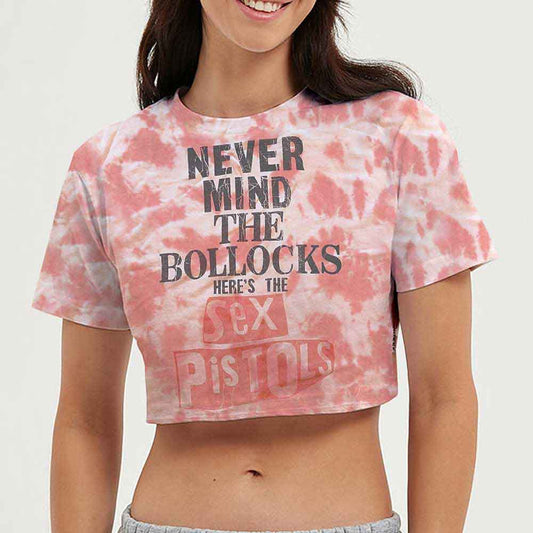 Black ladies crop top featuring the Sex Pistols Never Mind the Bollocks album artwork.