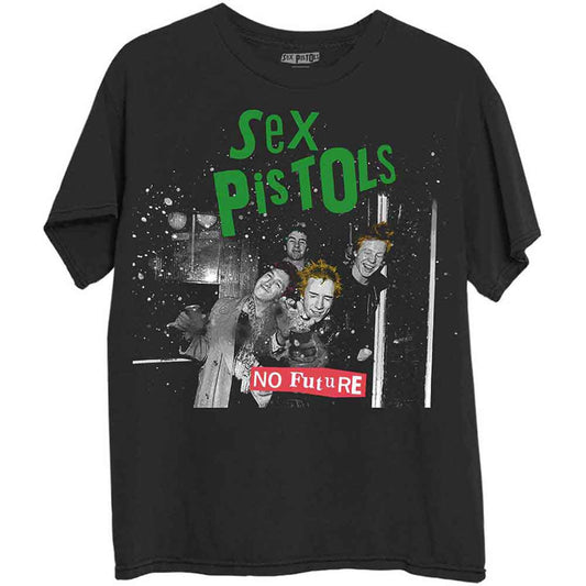 Black unisex t-shirt featuring the iconic Sex Pistols debut album cover art.