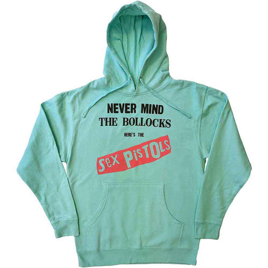 Dark grey hoodie featuring Sex Pistols’ “Never Mind the Bollocks” album cover art.