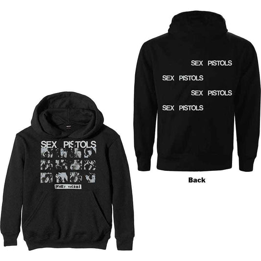Dark hoodie with "Pretty Vacant" Sex Pistols back print, size XX-Large.