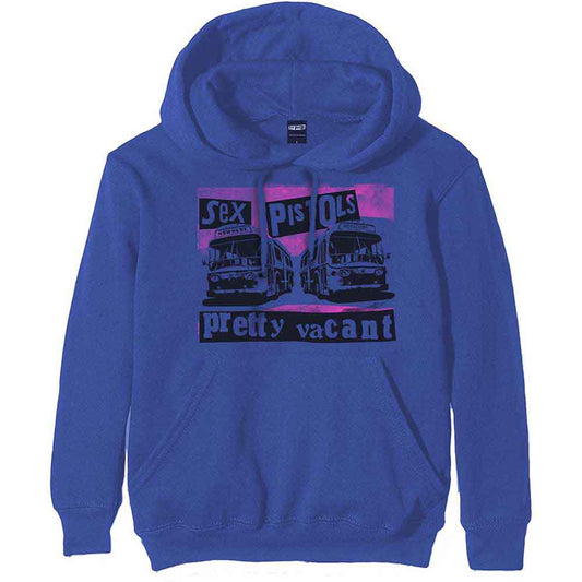 Unisex pullover hoodie featuring The Sex Pistols Pretty Vacant Coaches graphic.