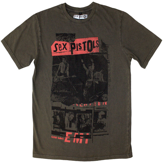 Stone wash t-shirt with Sex Pistols photo collage, size X-Large.