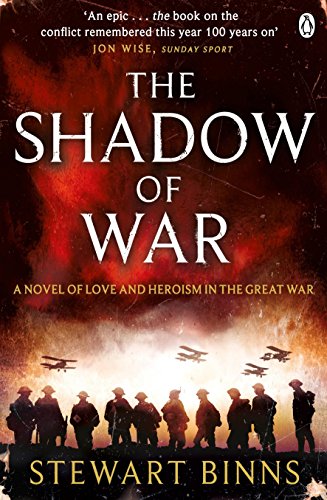 Book cover: "The Shadow of War" with soldiers and airplanes in silhouette.