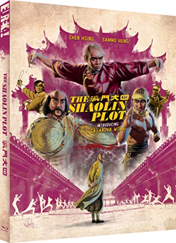 Blu-ray cover for "The Shaolin Plot" featuring martial artists in action.