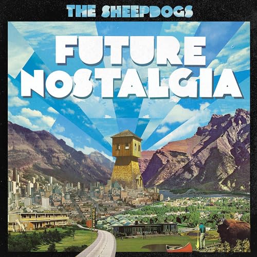 Album cover for The Sheepdogs featuring a surreal landscape with mountains, city, and tower.