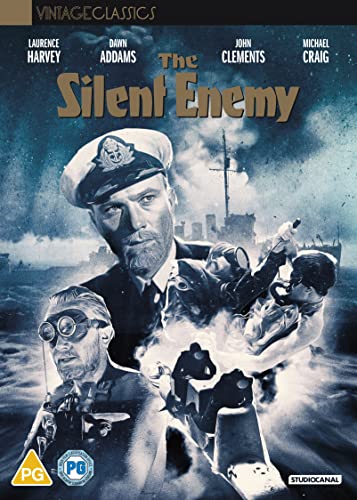 DVD cover for "The Silent Enemy" featuring a naval officer and submarine.