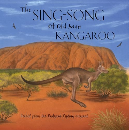 Book cover: kangaroo in Australian outback landscape, blue sky.