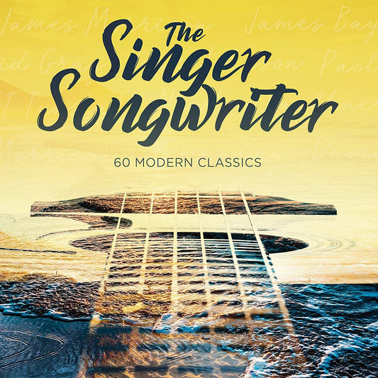 "Three CDs with a yellow case featuring a guitar on the cover."