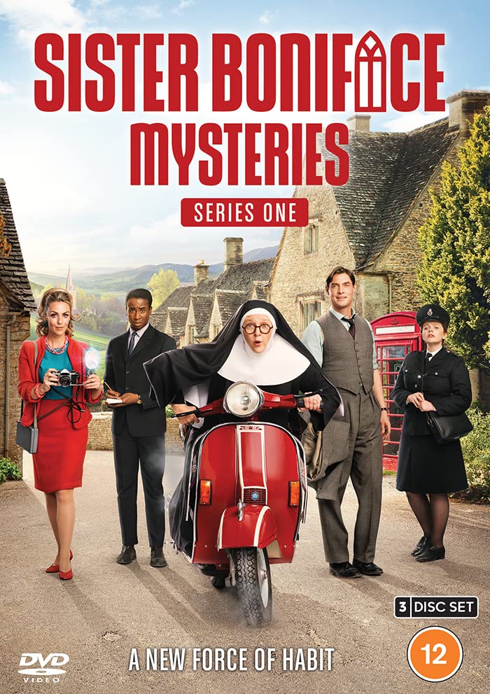 DVD cover featuring Sister Boniface on a red scooter with four other characters.