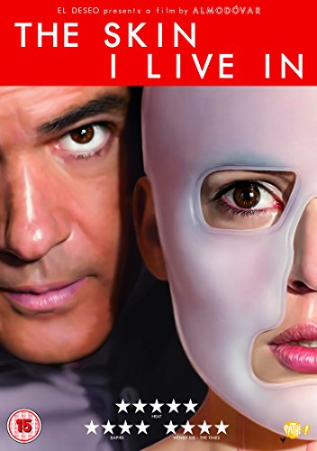 DVD cover for "The Skin I Live In" featuring faces, one masked.