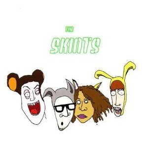 CD cover for The Skints featuring cartoon animal-headed figures.