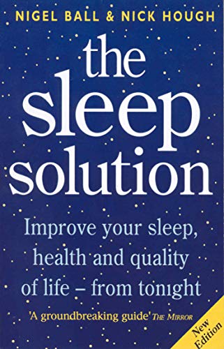 Book cover: "The Sleep Solution" by Nigel Ball & Nick Hough, with starry background.