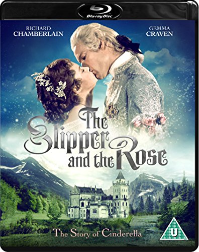 The Slipper and the Rose" Blu-ray cover featuring a romantic couple and castle.