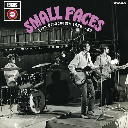Black and white album cover of The Small Faces performing live.