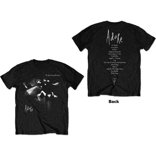 Black t-shirt with The Smashing Pumpkins’ “Adore” album artwork on the back.