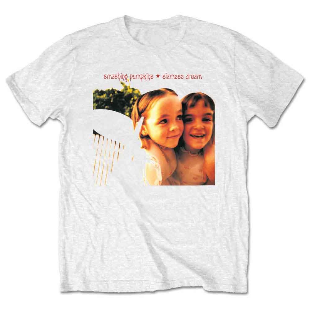 White t-shirt featuring the Smashing Pumpkins Siamese Dream album cover with two young girls.