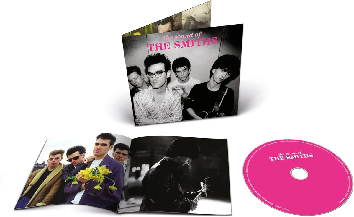 The Smiths CD packaging with band photos and a pink disc.