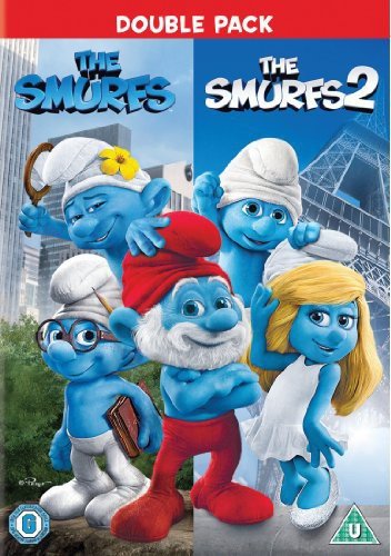 "DVD case with 'The Smurfs' and 'The Smurfs 2' labels on the cover."