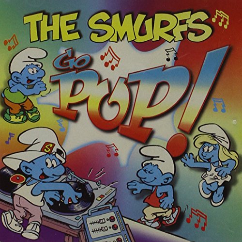 CD cover for “The Smurfs Go Pop” featuring Smurfs with musical instruments.