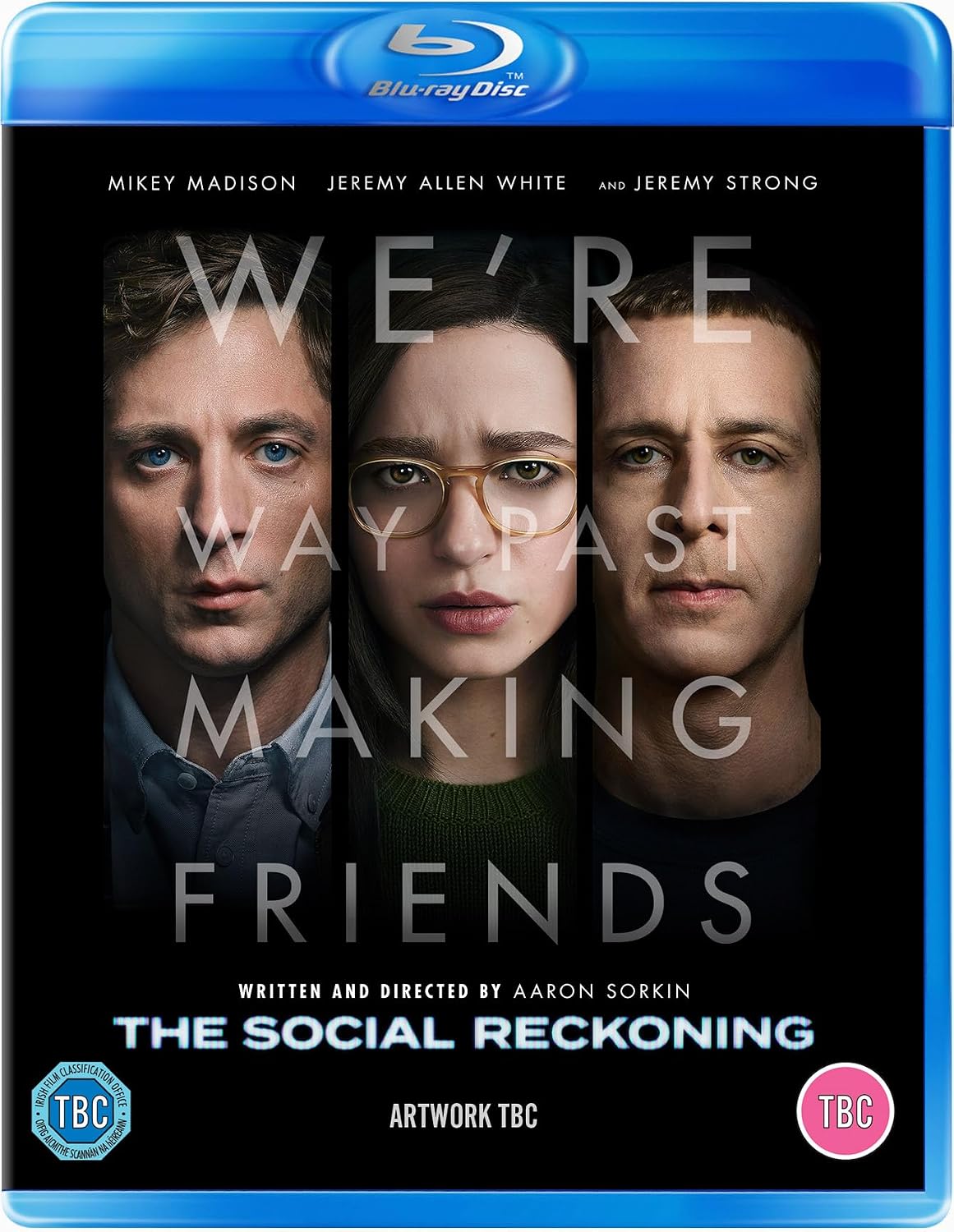 Blu-ray cover featuring four faces in grayscale with text overlayed in white.
