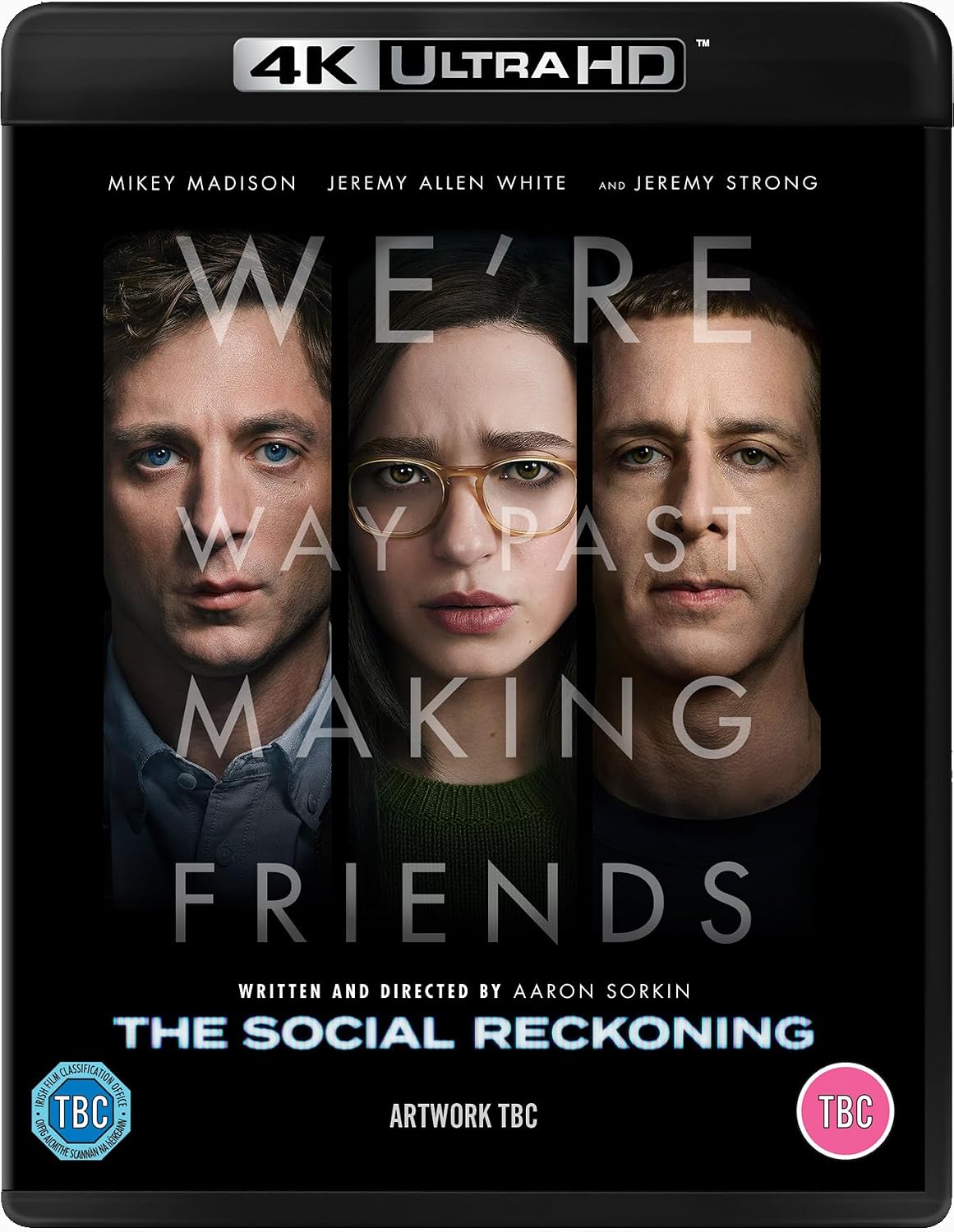Blu-ray cover for "The Social Reckoning" featuring three faces in grayscale.
