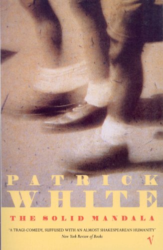 Book cover with blurred faces and title “The Solid Mandala” by Patrick White.